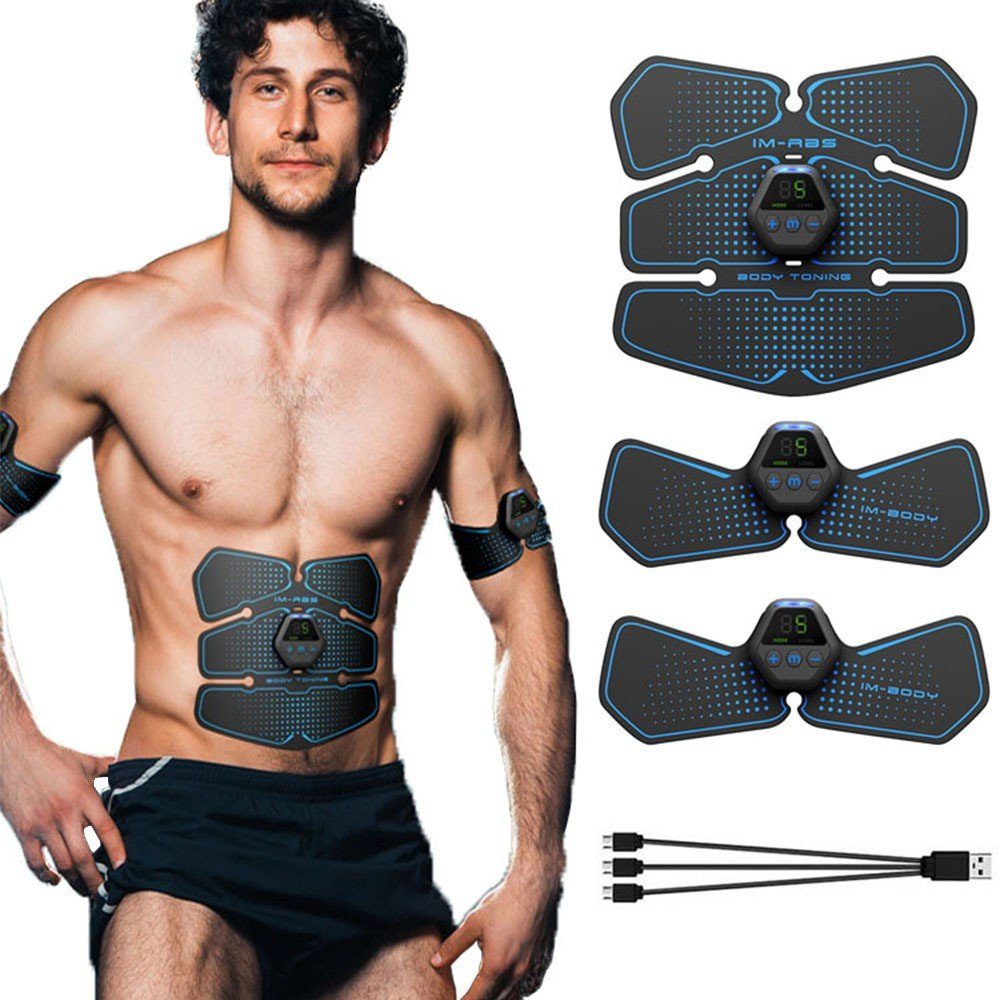 ABS/Bauch/Arm/Bein Smart 20 XDeer 10 EMS Modi zum Blau Bildschirm Intensitäten,LCD Trainingsgerät,Muskelstimulator Bauchtrainer Fitness-Gerät,