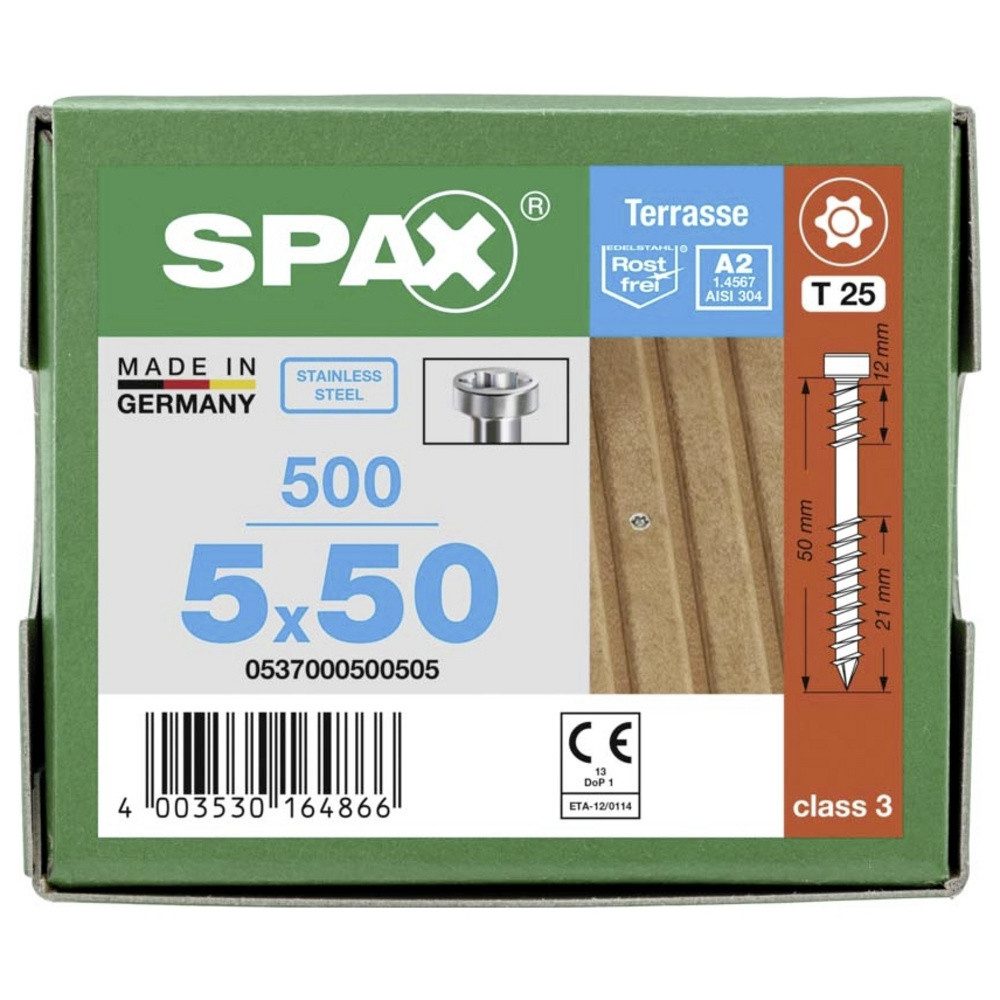 Thumbnail - SPAX Schraube SPAX 0537000500505 Holzschraube 5 mm 50 mm T-STAR plus Edelstahl A
