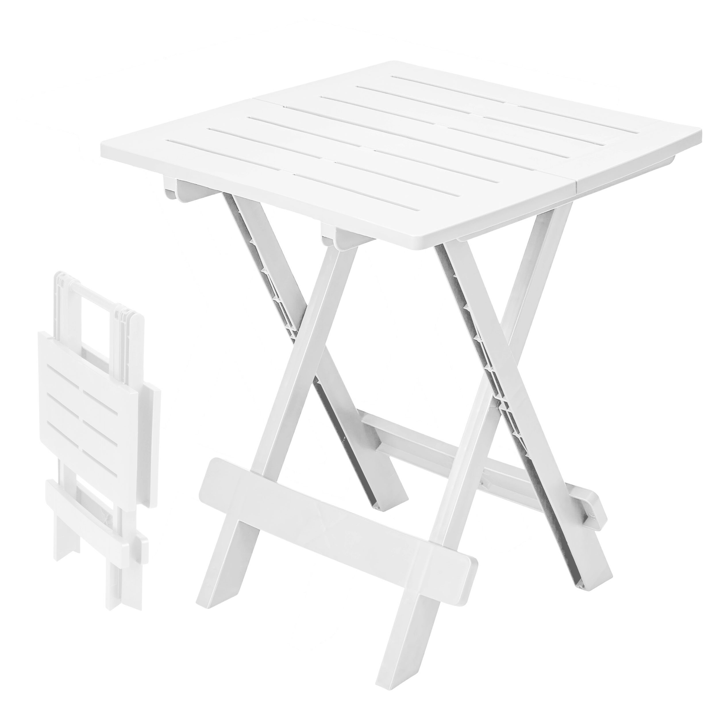 Spetebo Gartentisch Kunstoff Klapptisch ADIGE - weiss (Stück, 1-St., Kunststoff Tisch), Garten Beistelltisch klappbar