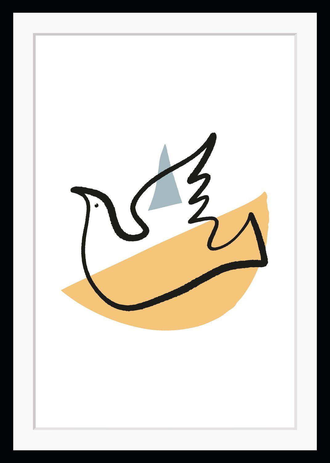 queence Bild Friedenstaube, Abstrakt, Peace-Zeichen, Religion, Vogelbilder, Vögel, HD Premium Poster-Druck inkl. Holzrahmen