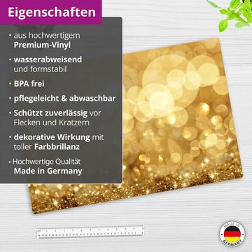 cover-your-desk.de Schreibtischunterlage abwaschbar - Glänzendes Gold - premium Vinyl - Made in Germany, (1 tlg)