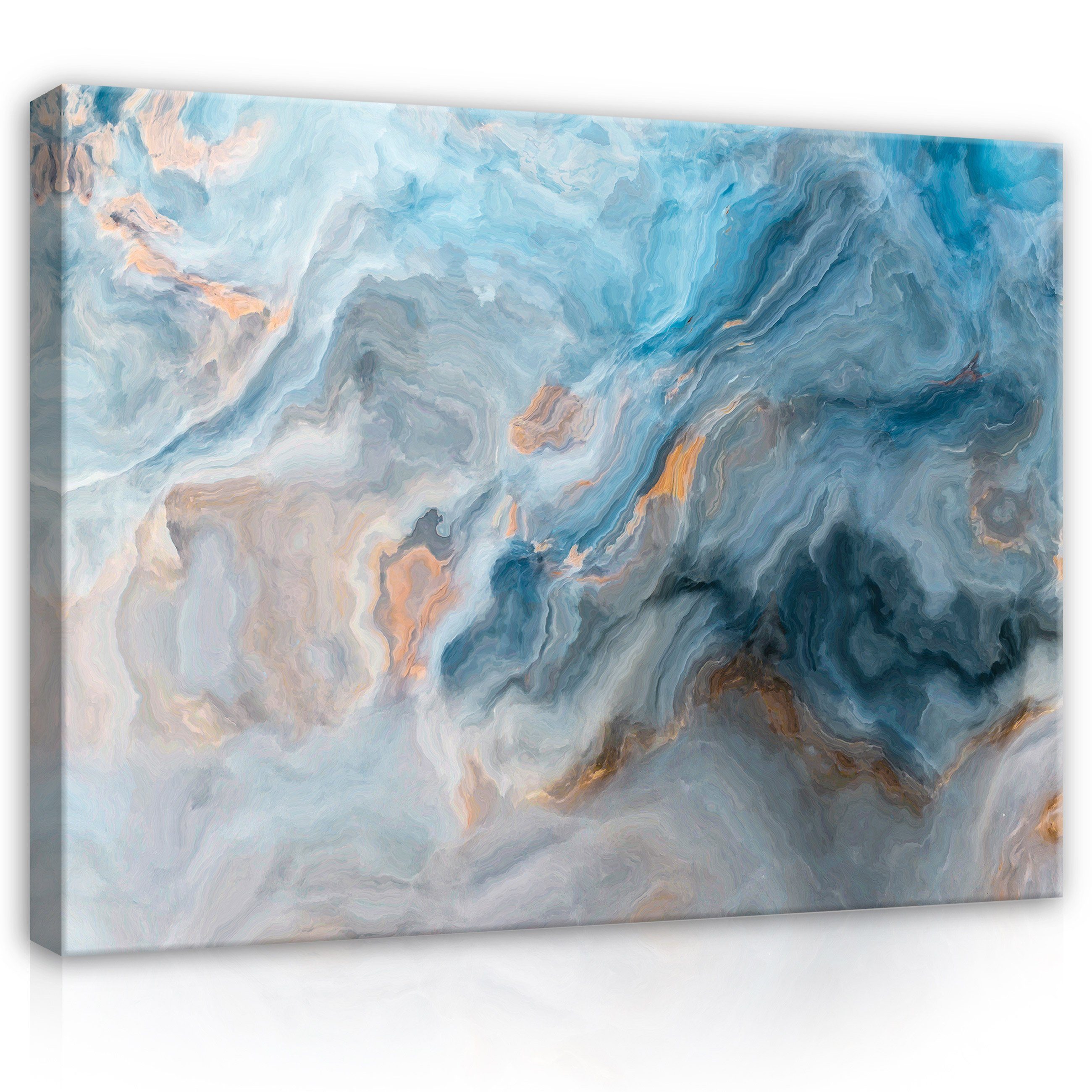 Wallarena Leinwandbild Marmor Abstrakt Blau Modern Bilder Wandbild Groß XXL günstig online kaufen