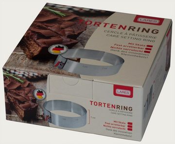 LARES Tortenring 6008, verstellbarer Tortenring mit Klemmhebel, Höhe ca. 7 cm, Made in Germany