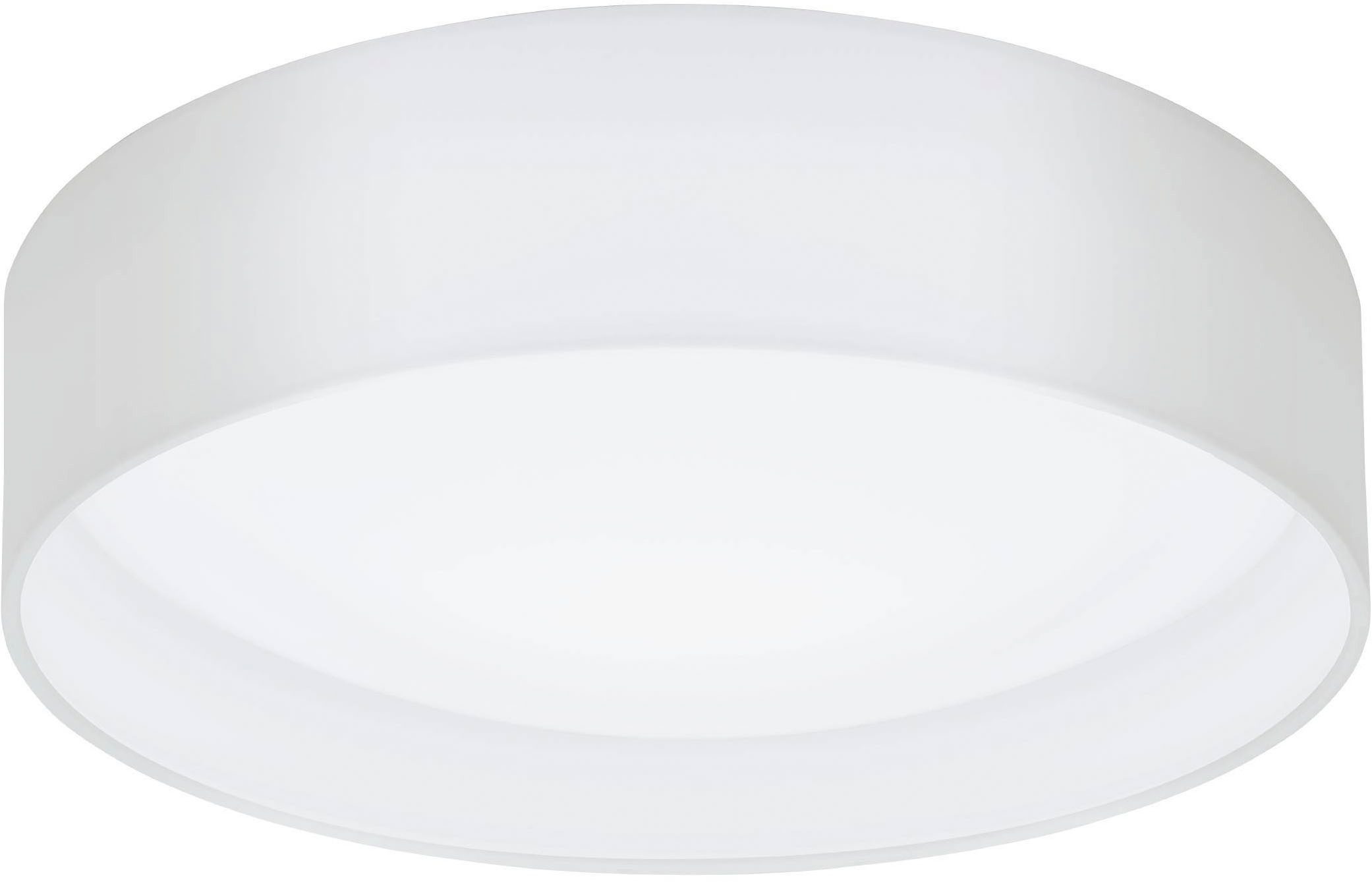 EGLO Deckenleuchte Pasteri Deckenlampe, Stahl, Stoff und Kunststoff, Esszimmerlampe, LED fest integriert, Warmweiß, Textil Deckenleuchte, Wohnzimmerlampe, Lampe, Weiß, Ø: 32 cm