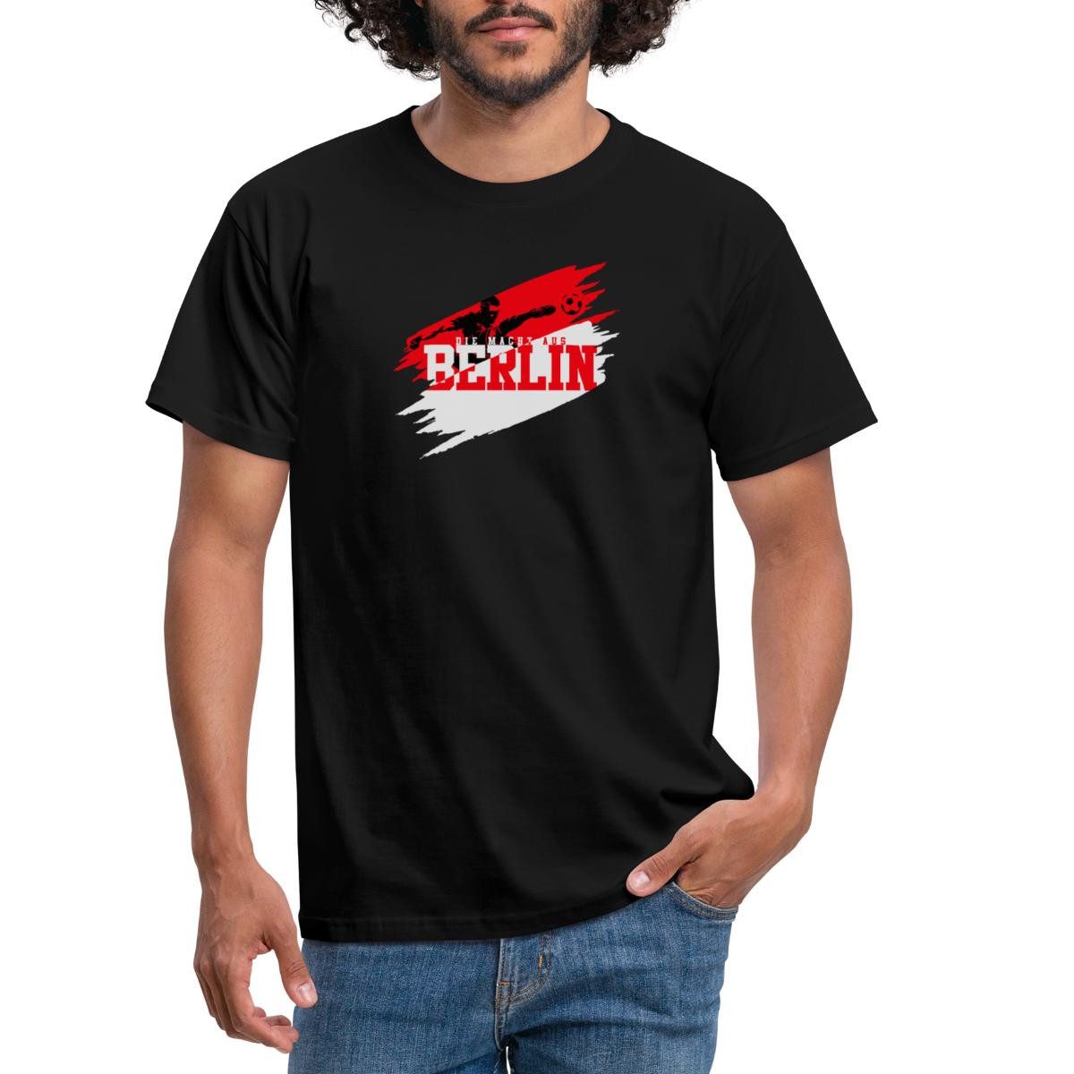 Spreadshirt T-Shirt Die Macht Aus Berlin Rot-Weiß Fußball Fan Männer T-Shir günstig online kaufen