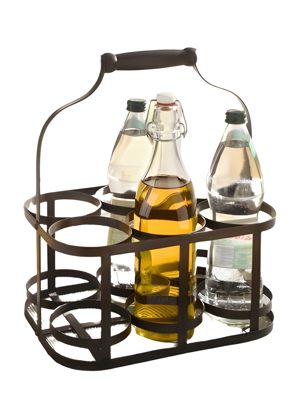 Dekoleidenschaft Flaschenkorb für 6 Flaschen, Metall im Antik Design, Flasc günstig online kaufen