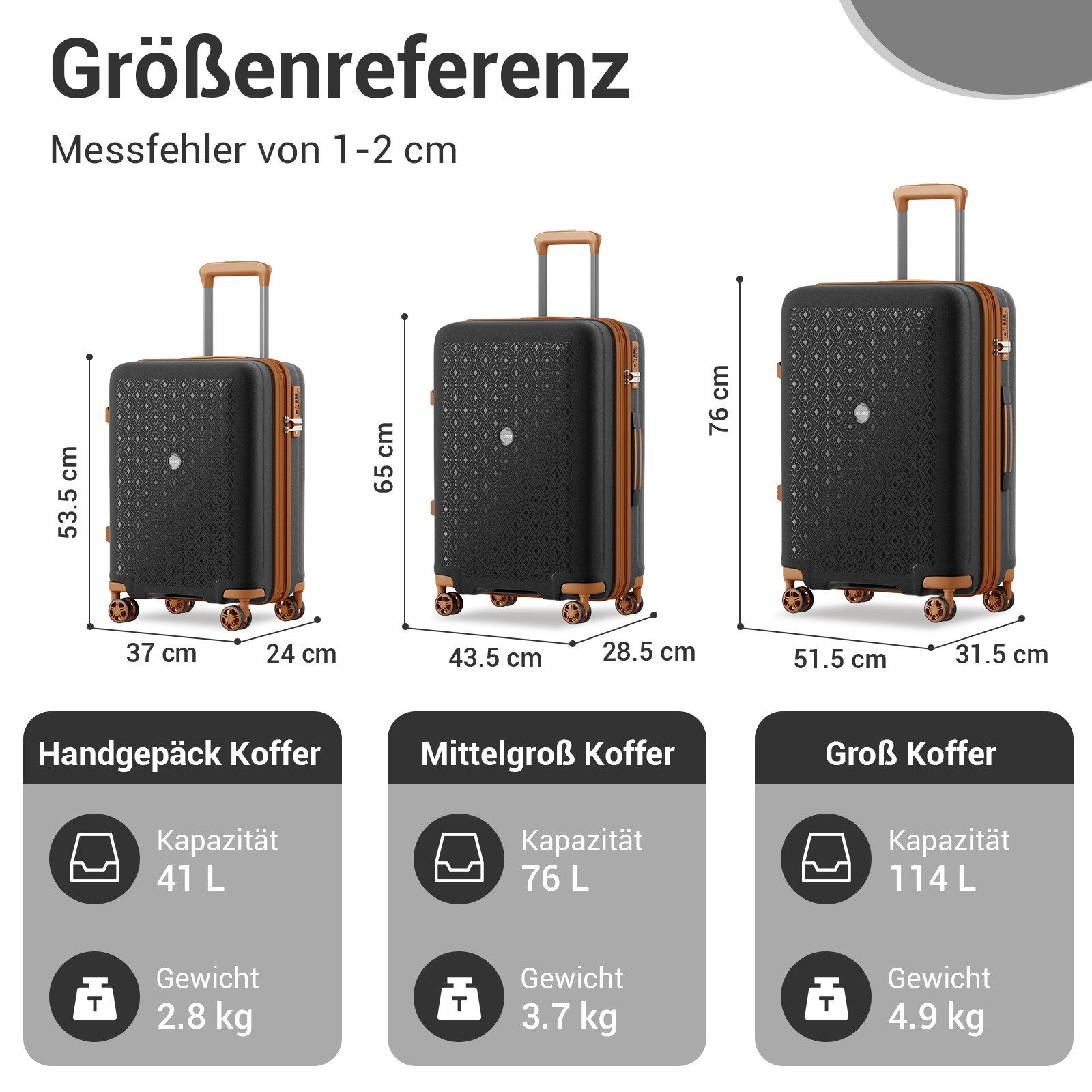 KONO Business-Koffer Premium Reisekoffer Ultimate – Leichter PP-Koffer mit günstig online kaufen