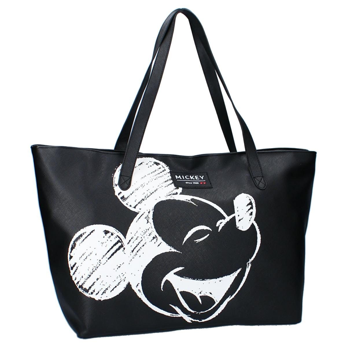 Große Damen Shopping Bag Tasche, Kunstleder, Disney Mickey Mouse