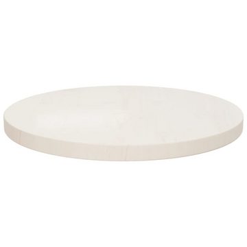 furnicato Tischplatte Weiß Ø40x2,5 cm Massivholz Kiefer (1 St)