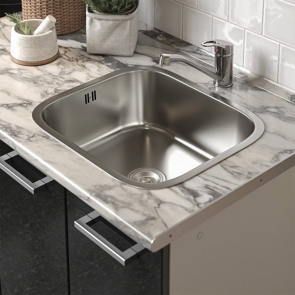 Meuble de cuisine Vicco R-Line, noir brillant/blanc, 160 cm avec caisson de four sans A...
