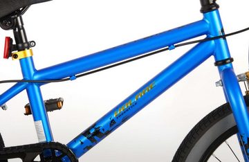 LeNoSa Kinderfahrrad BMX Cross-bike • Jungen Fahrrad 18 Zoll • weiß / blau • Alter: 4 - 7, 1 Gang, zwei Handbremsen