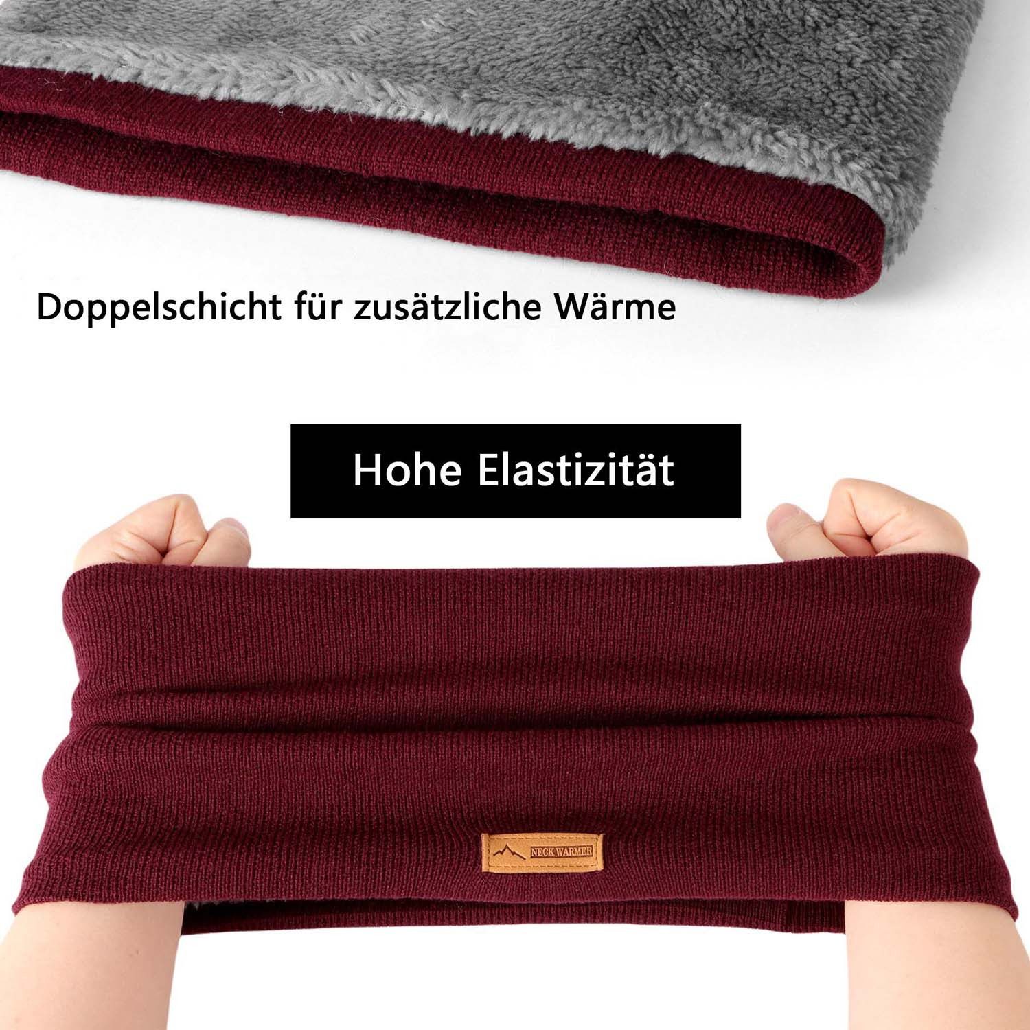 trends for living Halswärmer Winterlicher fleecegefütterter Nackenwärmer Nackenschutz winddicht rot