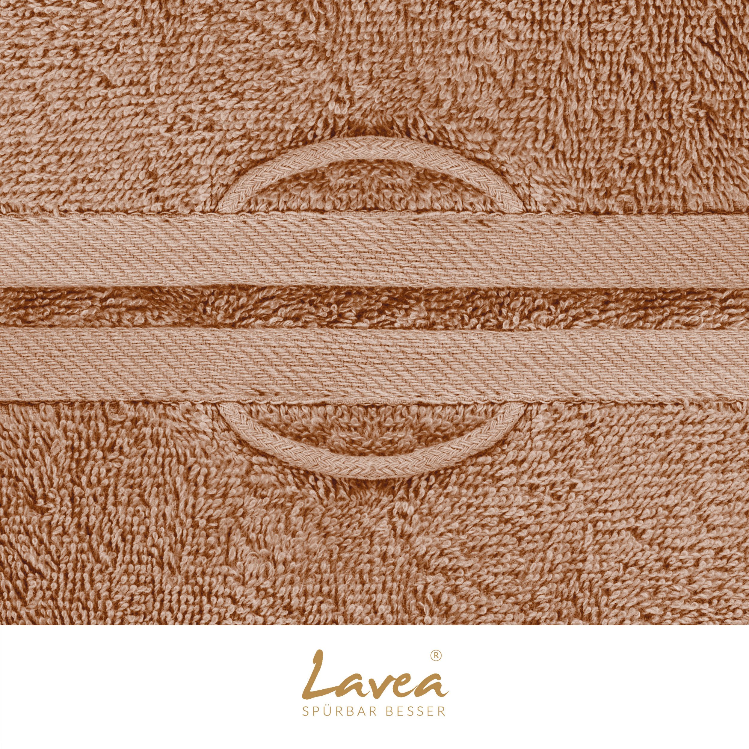 Lavea Handtuch Lavea® 4er Set Handtücher 50x100 cm, Elena Frottiererie, 100% Baumwolle (4er Set), 500 g/m² Frottier, weich & saugstark, pflegeleicht – Bild 5 von 5