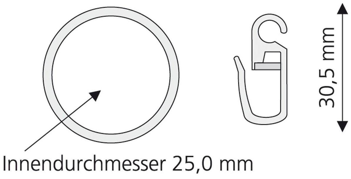 Liedeco Gardinenring, Gardinenstangen, (Set, 8-St., mit günstig online kaufen