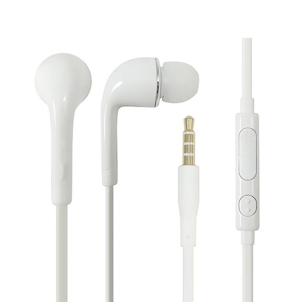 K-S-Trade In-Ear-Kopfhörer (Kopfhörer für Samsung Galaxy Tab S6 Lite Wi-Fi  mit Mikrofon u Lautstärkeregler weiß 3,5mm Klinke Headphones Ohrstöpsel  Ohrstecker stereo headset Universell verwendbar)