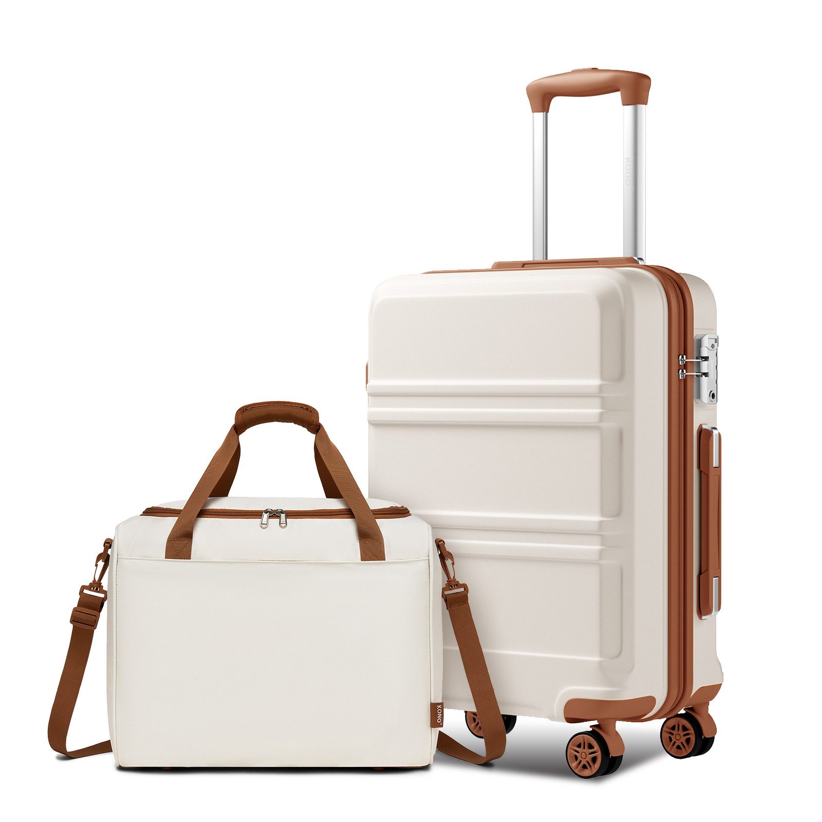 KONO Trolleyset Kombi-Set: Hartschalen-Koffer + Handgepäcktasche, (2 tlg)