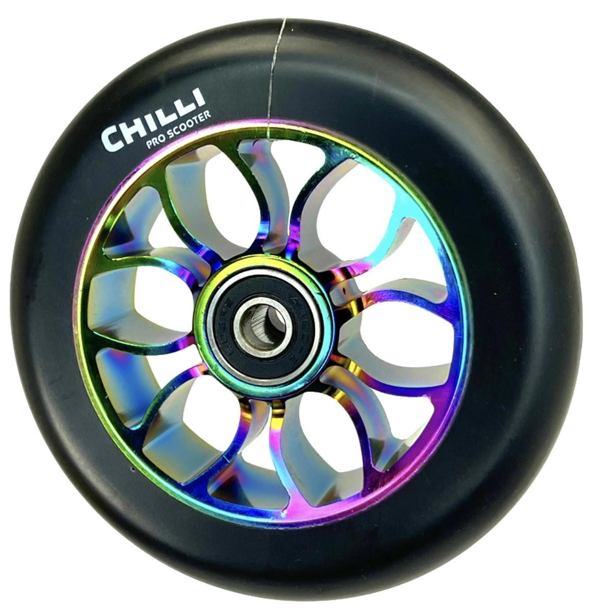 Chilli Pro Scooter Stuntscooter Chilli Pro Reaper Grim Spoked Rolle 110 mm Neochrom/PU Schwarz