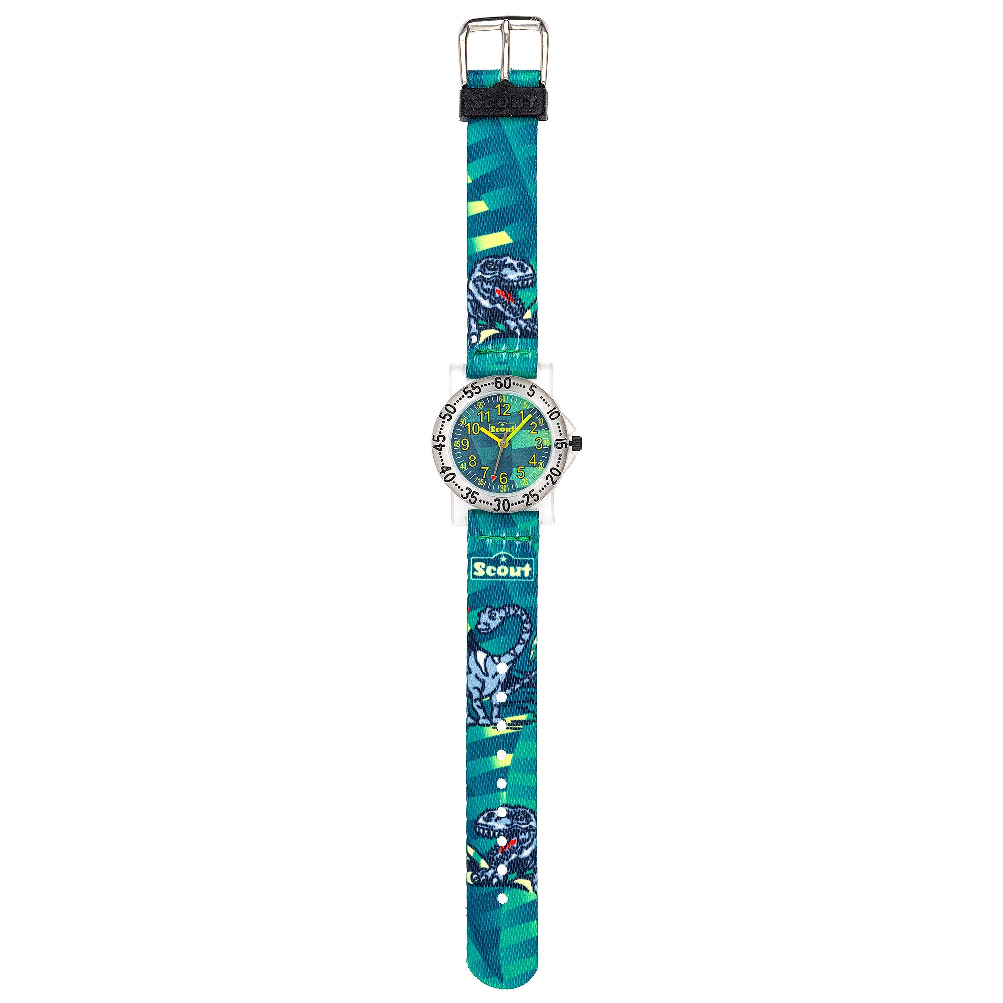 Scout Quarzuhr Dinosaurier 164000213, Armbanduhr, Kinderuhr, Junge, analog