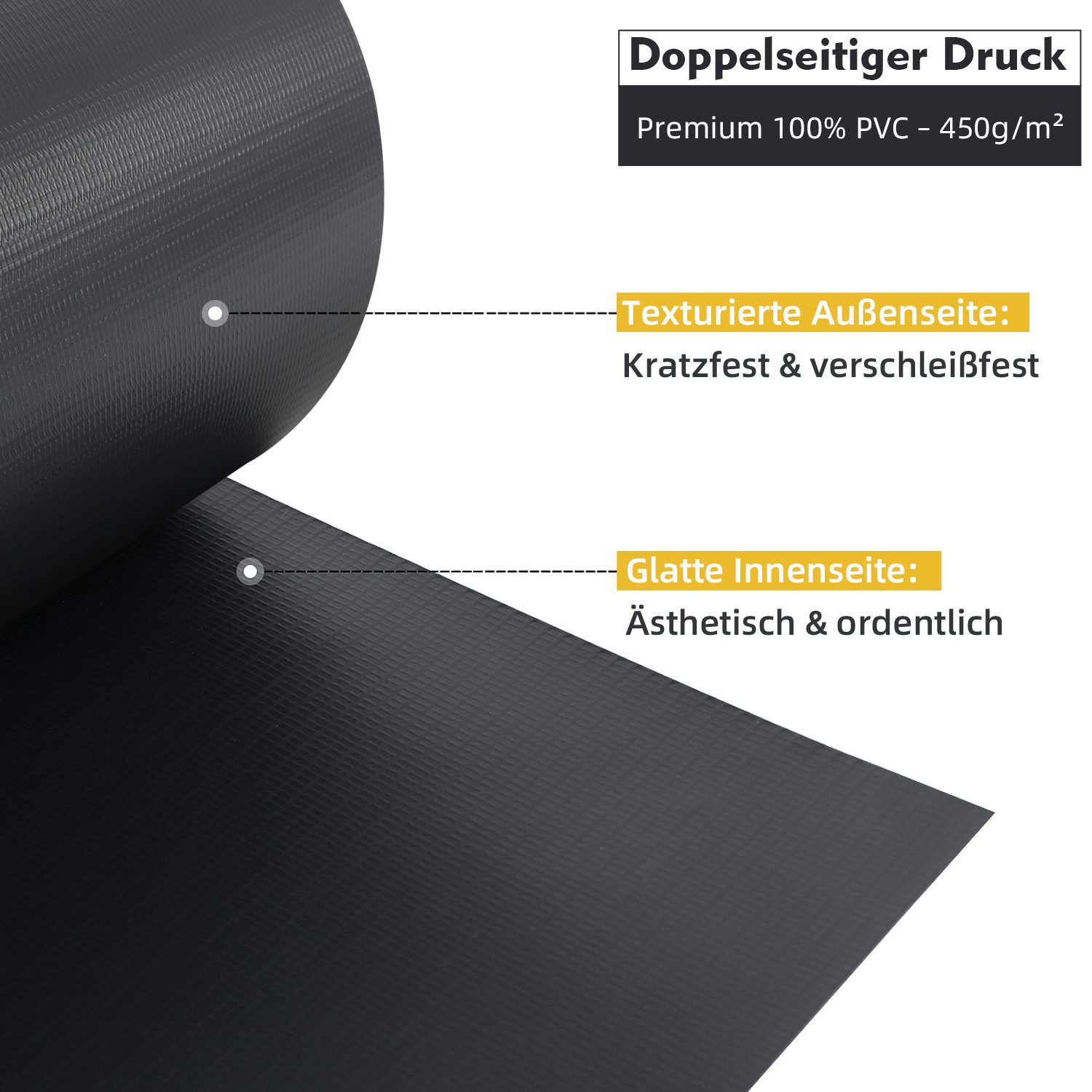 Sekey Sichtschutzstreifen PVC Sichtschutzstreifen blickdicht Sichtschutz Rolle 35/50m x 19cm, Nur 0,6 € pro Meter für Doppelstabmatten Zaun, inkl. Clips – Bild 5 von 5