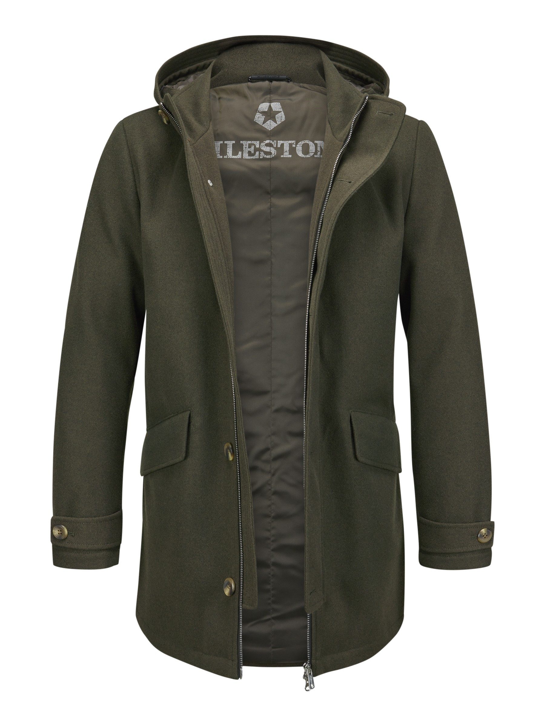 Milestone Parka MSAshton aus elastischer Jersey-Wollmischung mit moderner Passform
