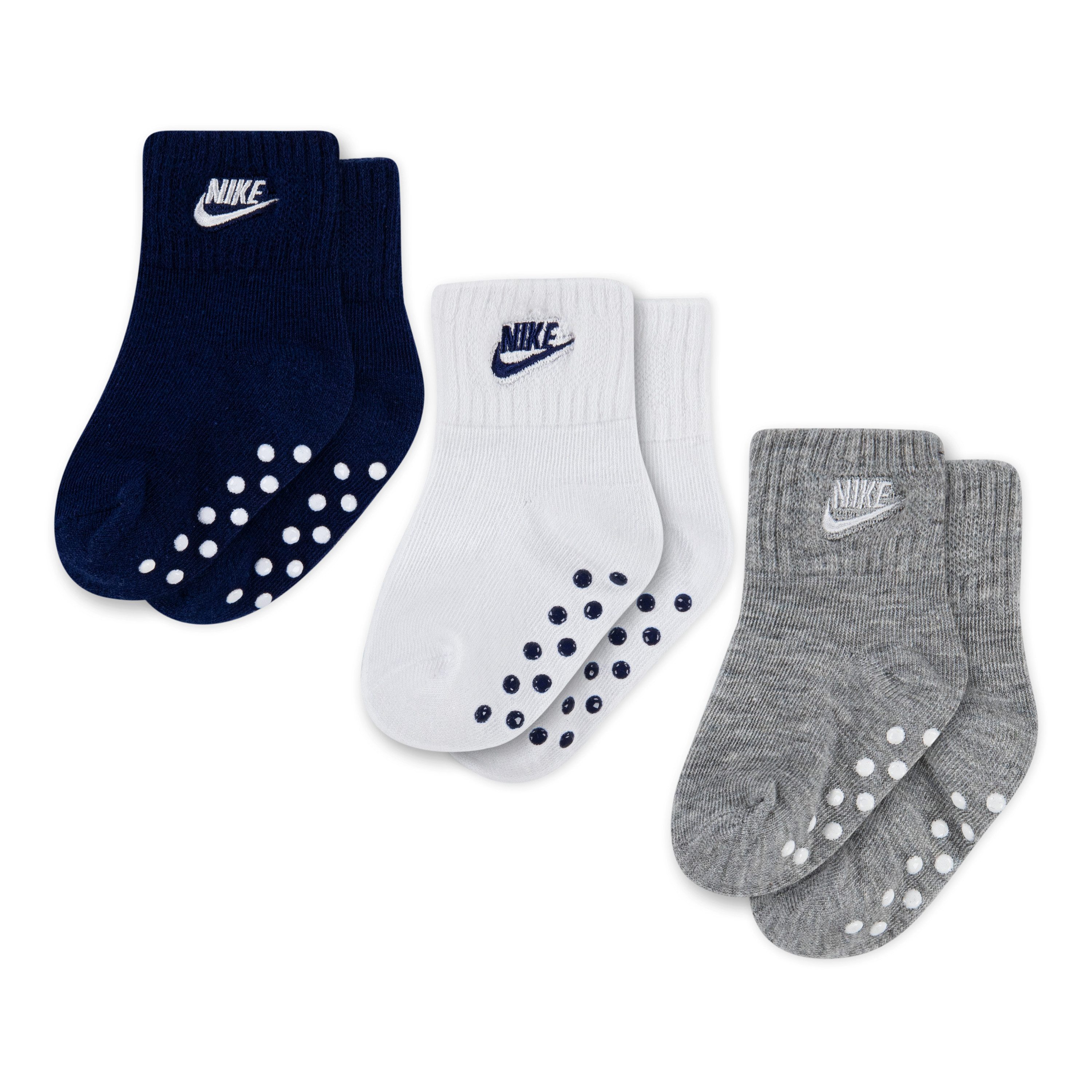 Nike Sportswear Sportsocken 3PK QUARTER SOCK NHN CORE FUTURA GR (3-Paar) für Babys, aus Baumwolle, Polyester und Elasthan