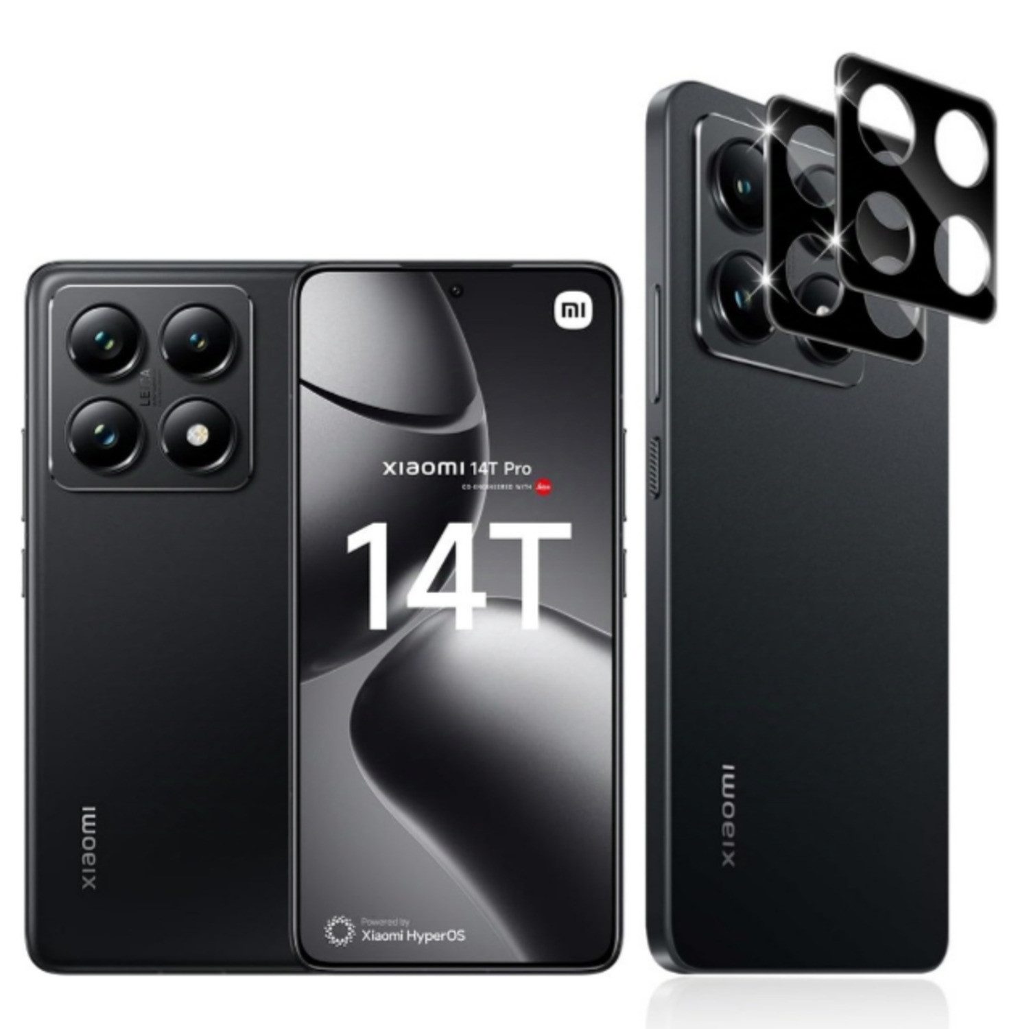 CLM-Tech Kameraschutzglas 2X Xiaomi 14t Pro Kameraglas kristallklar für Xiaomi 14t Pro, Linse Schutzglas 9H Glas - Folie kristallklar 2X Stück, 2 Stück, Kratzfest