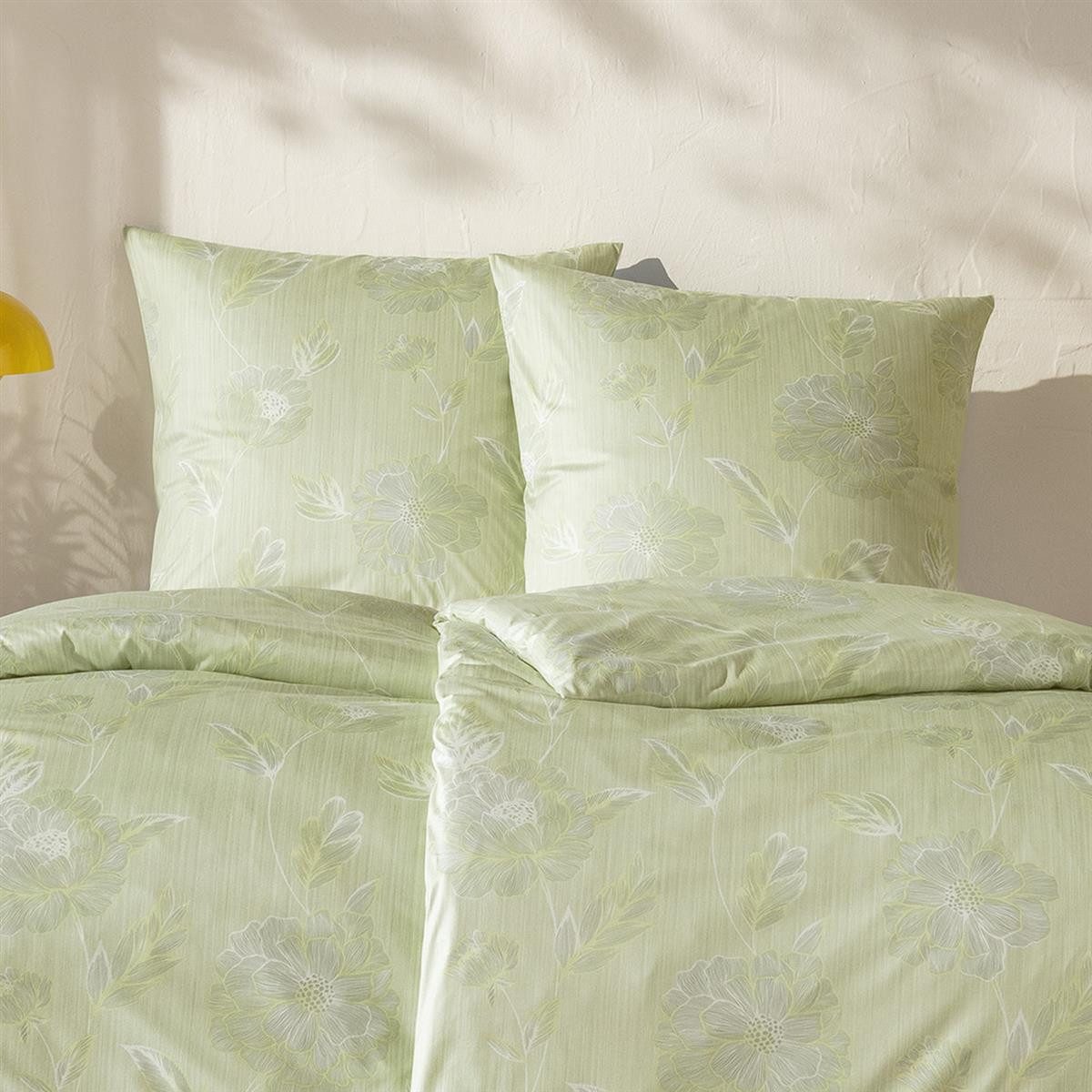 Estella Bettwäsche Estella Interlock Jersey Bettwäsche Edessa 6759-565 verde grün 135x200, 2 teilig