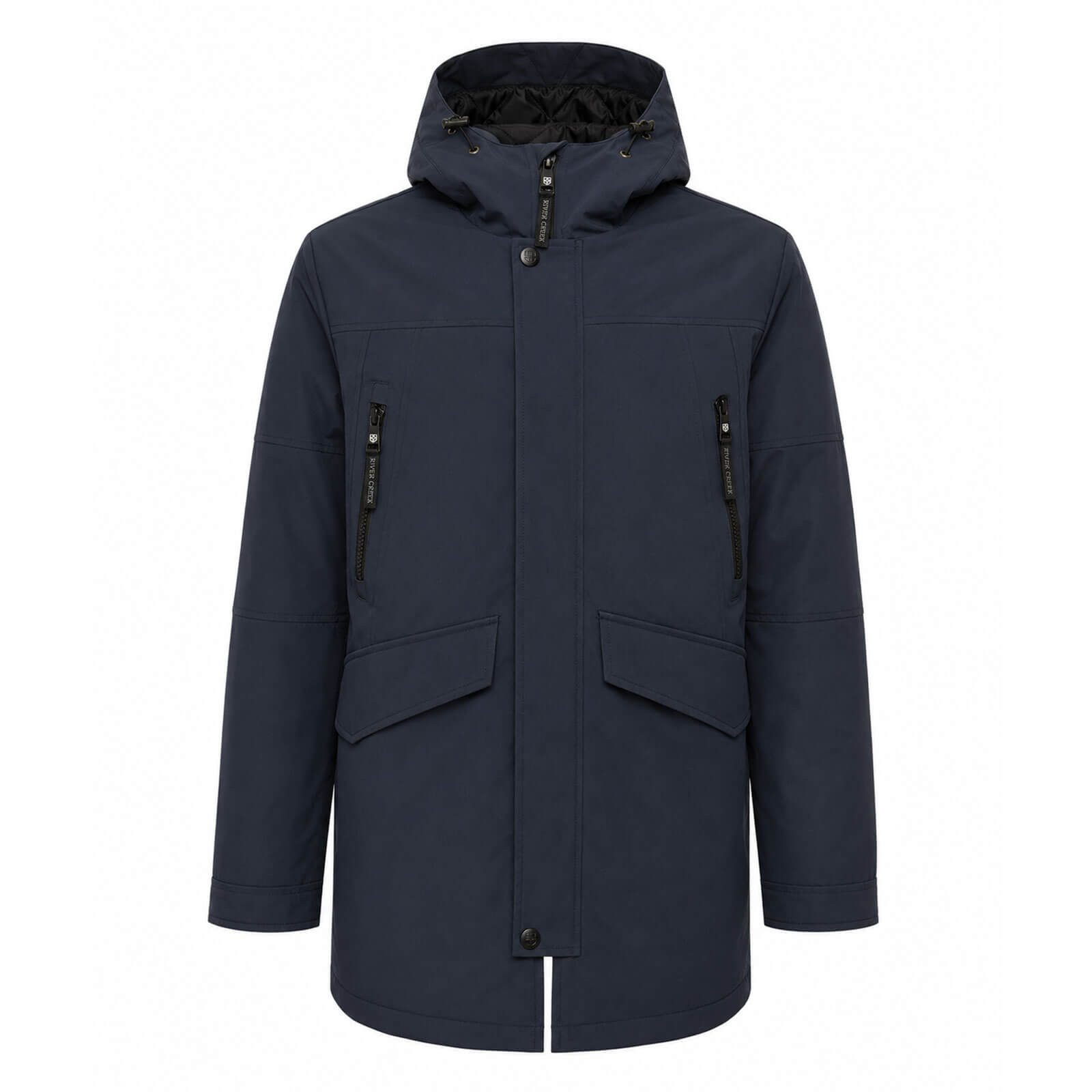 River Creek Wintermantel 62608 Herren Winterparka wattiert - Winterjacke mit TPU-Beschichtung Verstellbare Kapuze mit Fleece, Steppfutter, Großzügige Taschenlösung