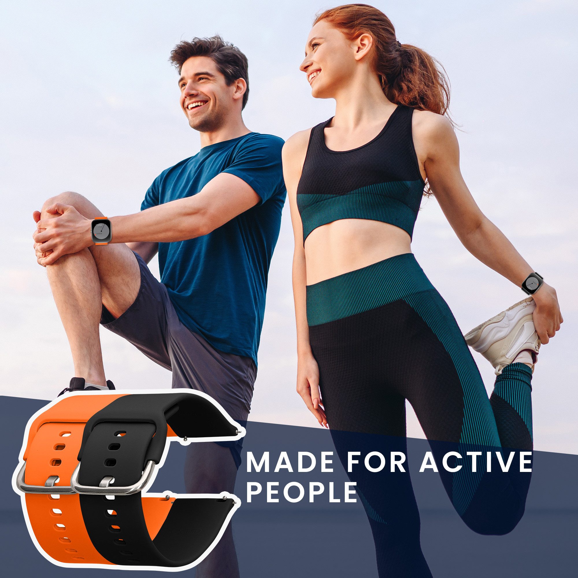 kwmobile 2x Uhrenarmband für CMF by Nothing Watch Pro (D395) Armband Smartwatch, 2-tlg., Fitnesstracker Band Set aus TPU Silikon - Ersatzarmband Smartwatch