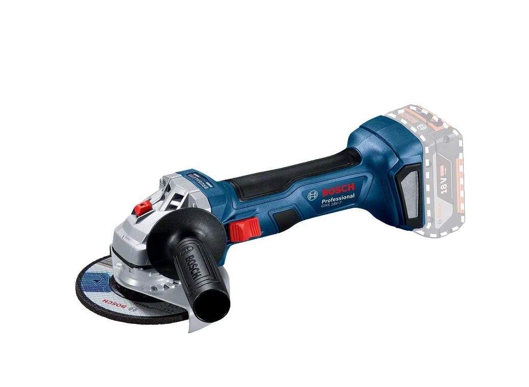 Bosch Professional Akku-Winkelschleifer GWS 18V-7 Professional, kompakt und  handlich, ohne Akku und Ladegerät