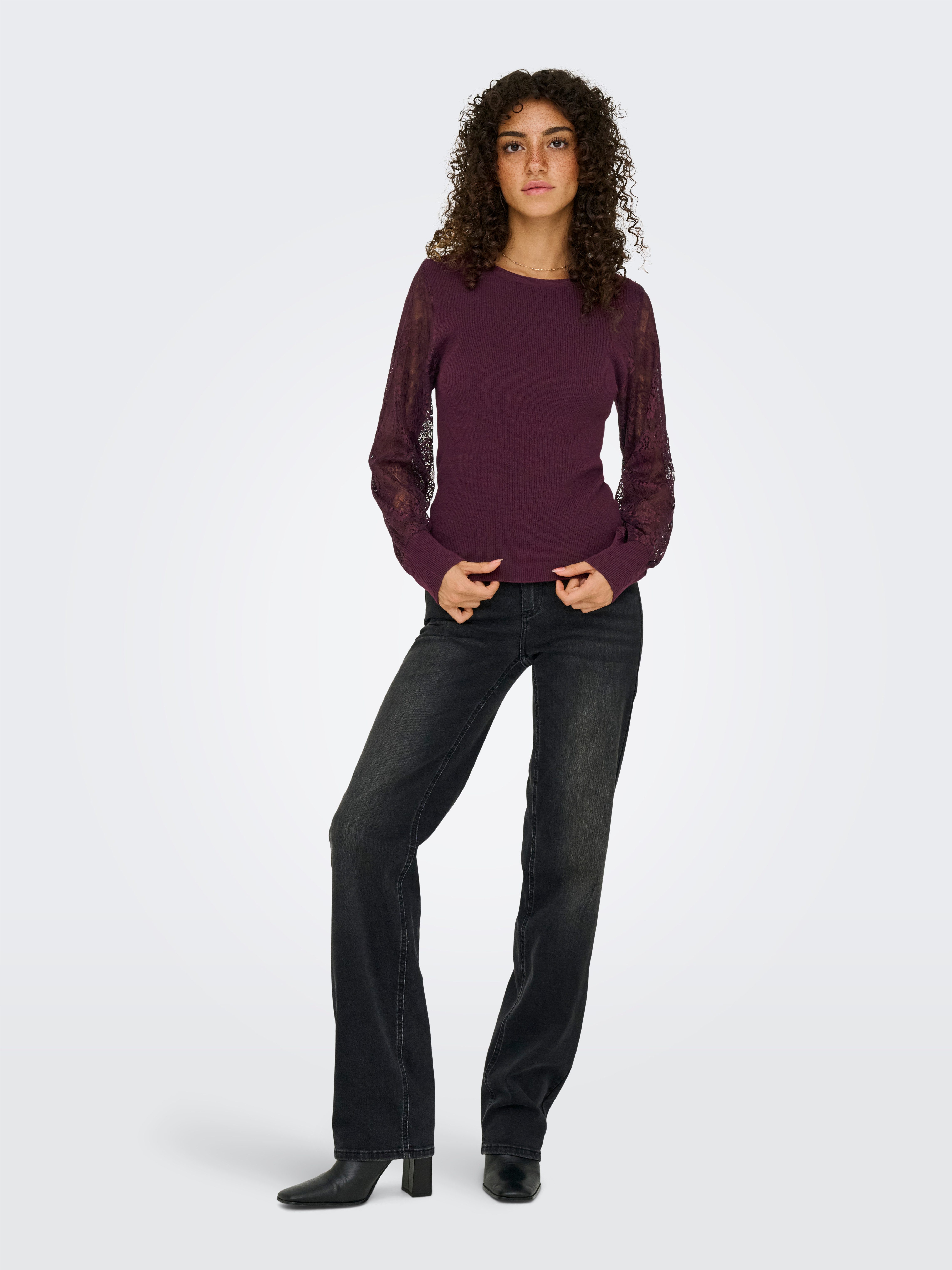ONLY Rundhalspullover ONLPERRY LIFE LS MIX O-NECK KNT