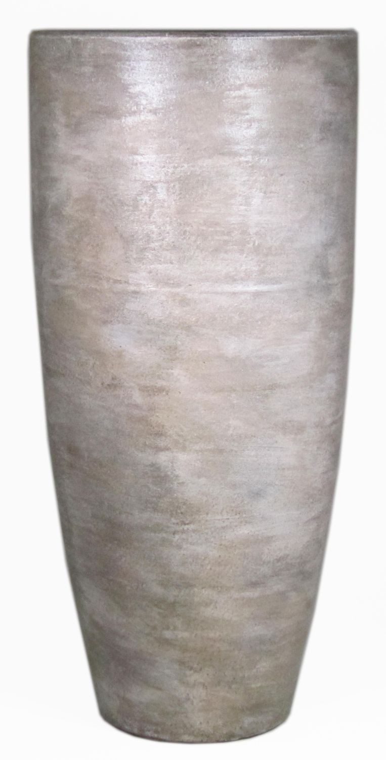 INNA-Glas Tischvase Große Keramik Vase mit Maserung, braun-weiß, 90 cm, Ø 37 cm