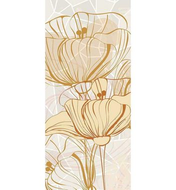 MyMaxxi Dekorationsfolie Türtapete Abstrakte Blumen Zeichnung Türbild Türaufkleber Folie
