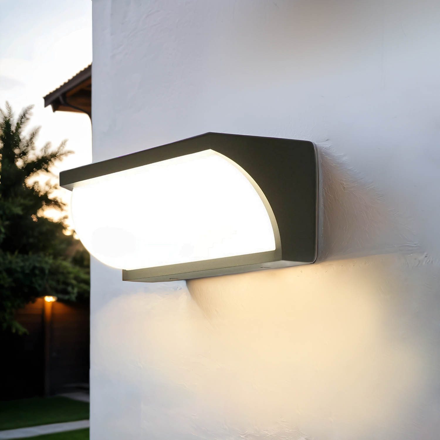 Licht-Erlebnisse Außen-Wandleuchte TENBOS, LED fest integriert, Neutralweiß, LED Wandleuchte Anthrazit IP65 Modern Außen