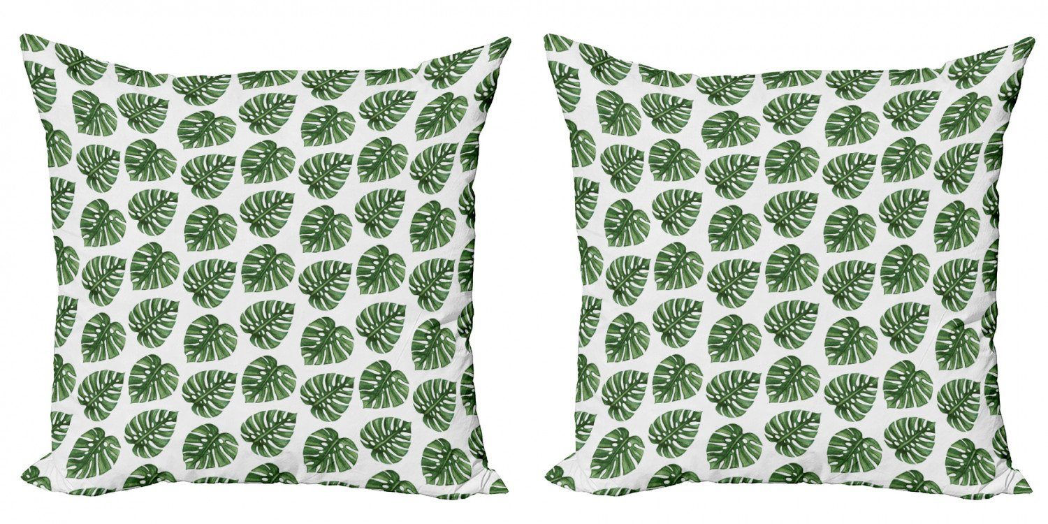 Kissenbezüge Modern Accent Doppelseitiger Digitaldruck, Abakuhaus (2 Stück), Grünes Blatt Palmblätter Natur