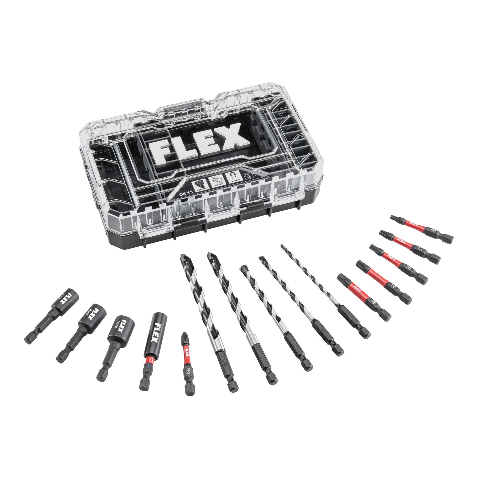 Flex Bit-Set Flex Bit/Bohrerset DB 15, 15-teilig