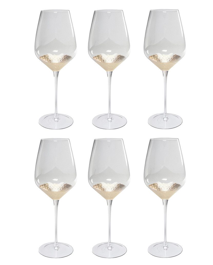 Kare Design Glas Gobi, 6-tlg., Glas, Rotwein-, Sekt- oder Wasserglas