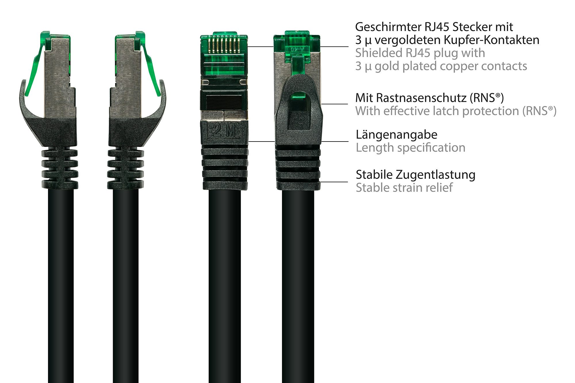 GOOD CONNECTIONS Patchkabel Ethernet Netzwerkkabel, RJ45 Stecker gerade, RJ45 Stecker gerade (750 cm)