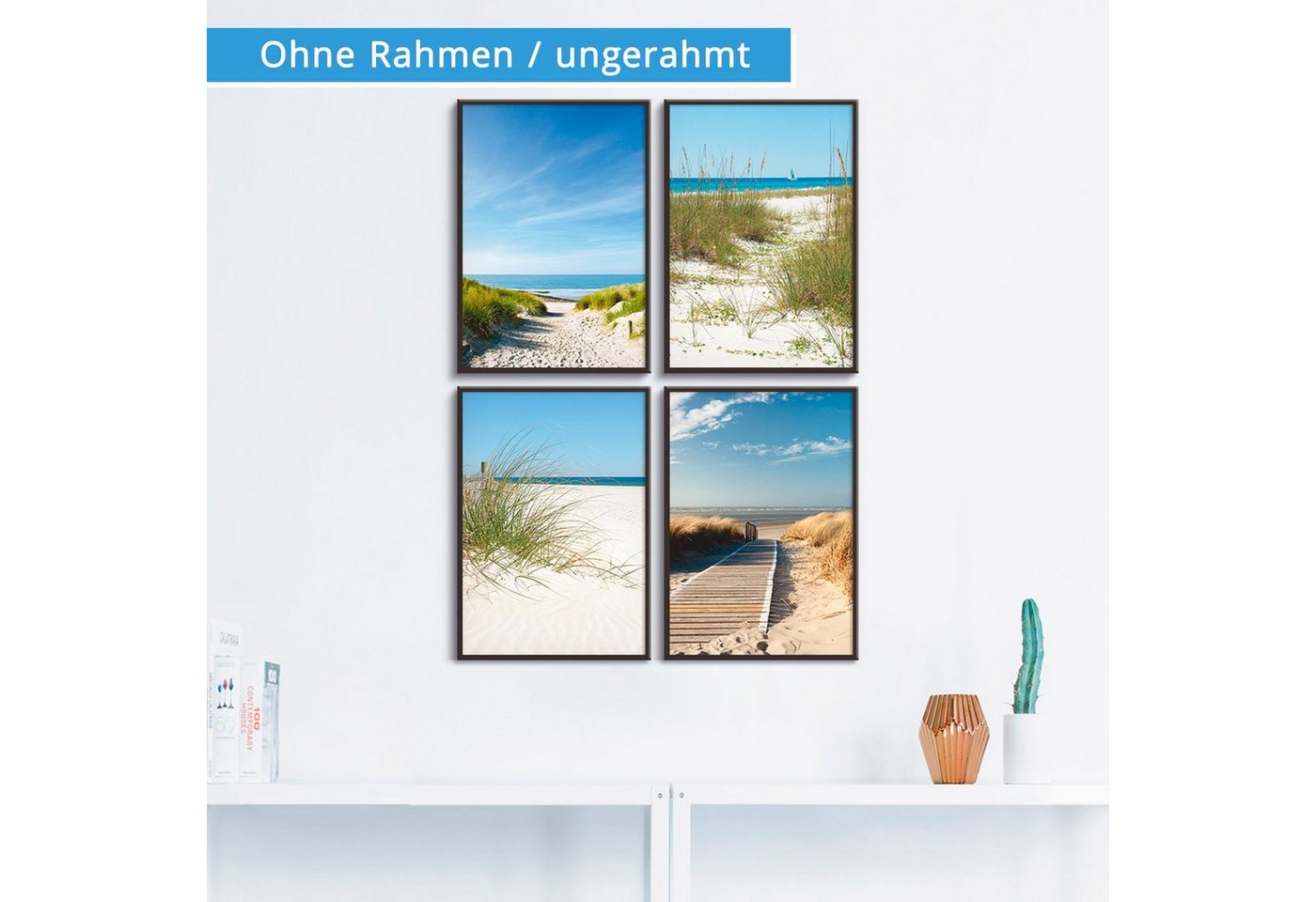 Artland Poster »Strand und Sanddünen«, Strand (4 Stück), Poster, Wandbild, Bild, Wandposter-HomeTrends