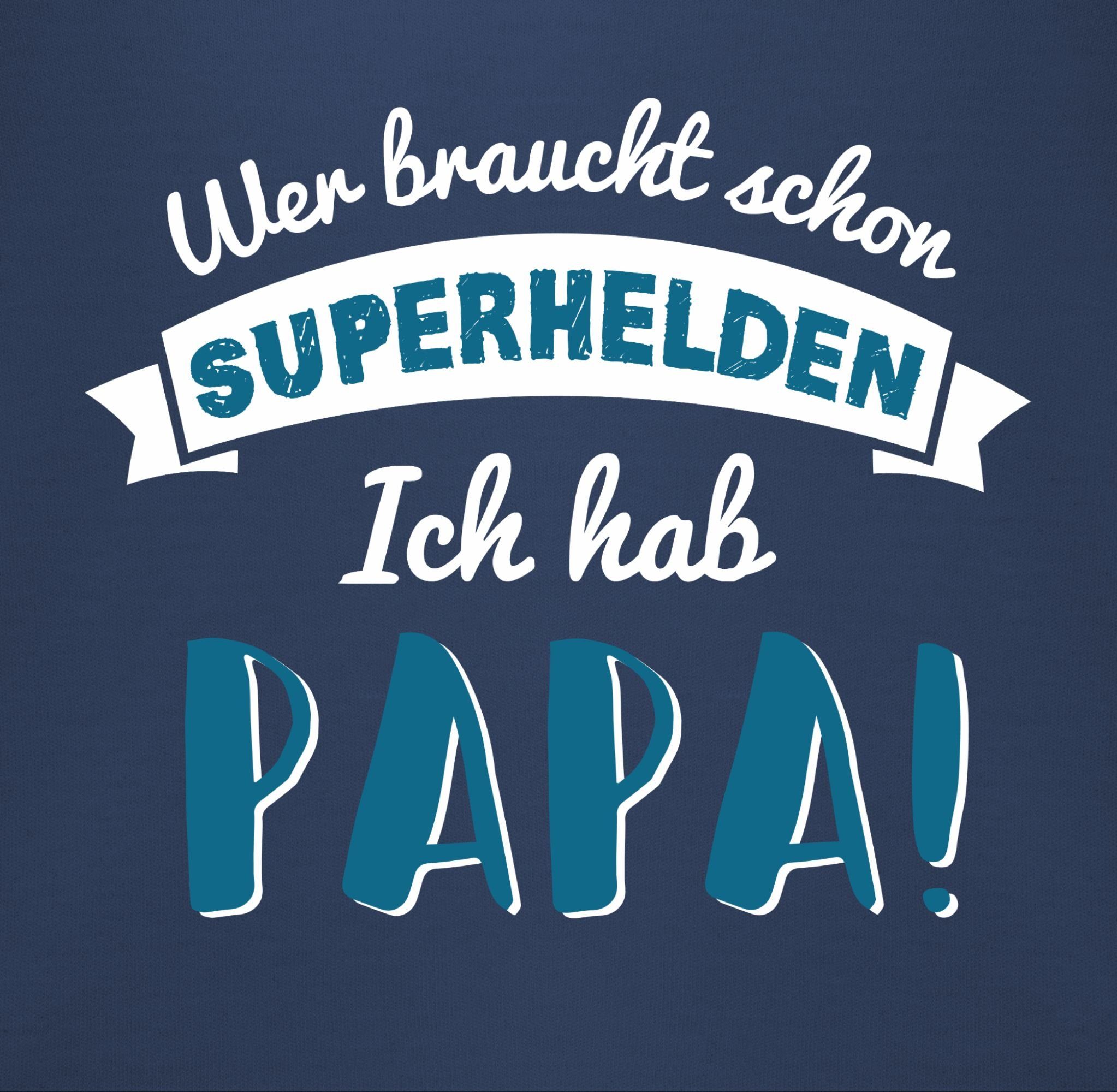 Shirtracer Lätzchen »Wer braucht schon Superhelden ich hab Papa blau
