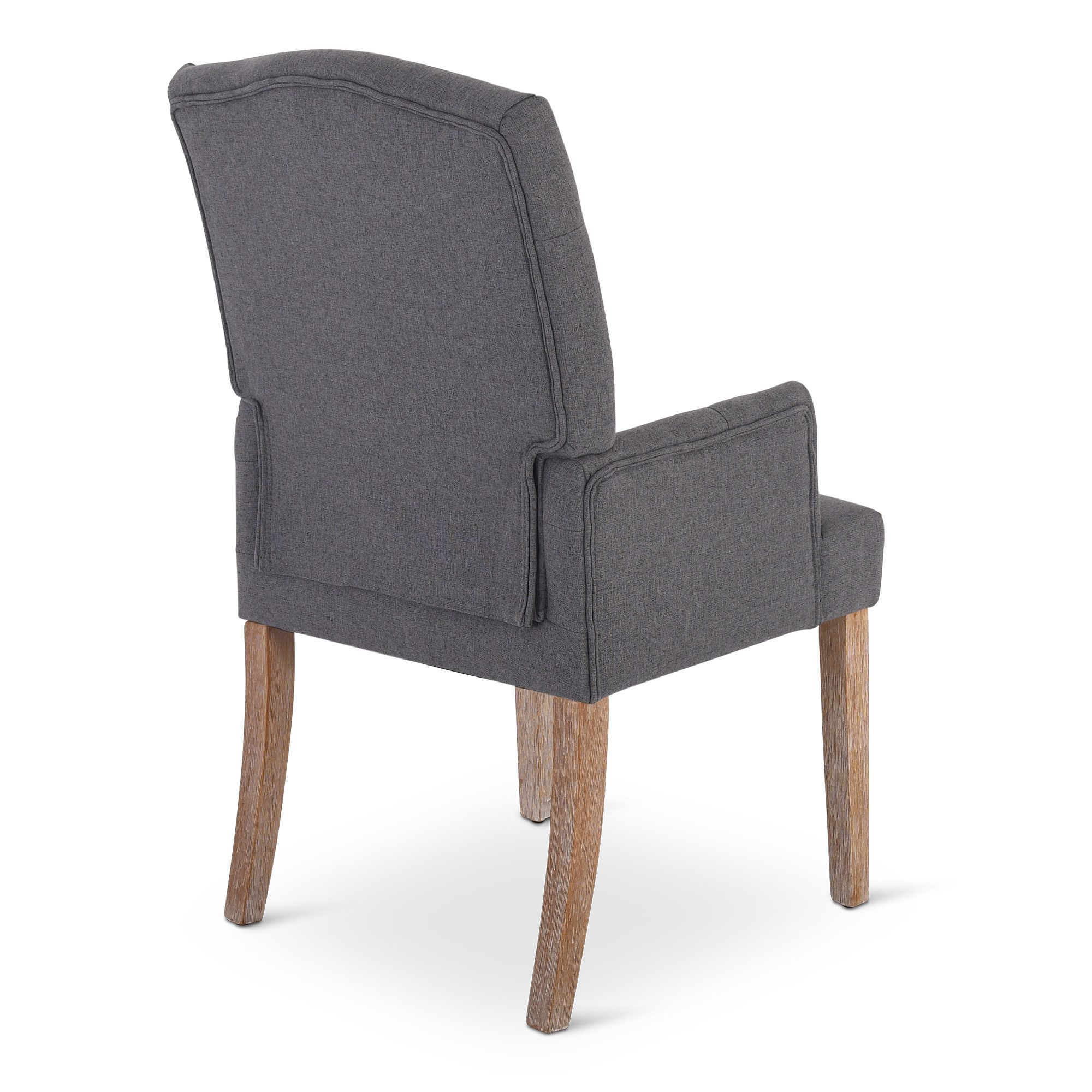 Raburg Esszimmerstuhl Polsterstuhl mit Armlehnen, Chesterfield-Design, Beine Holz, Victoria, eleganter Küchenstuhl im Landhausstil, Steppung, Belastbarkeit 110  – Bild 3 von 5
