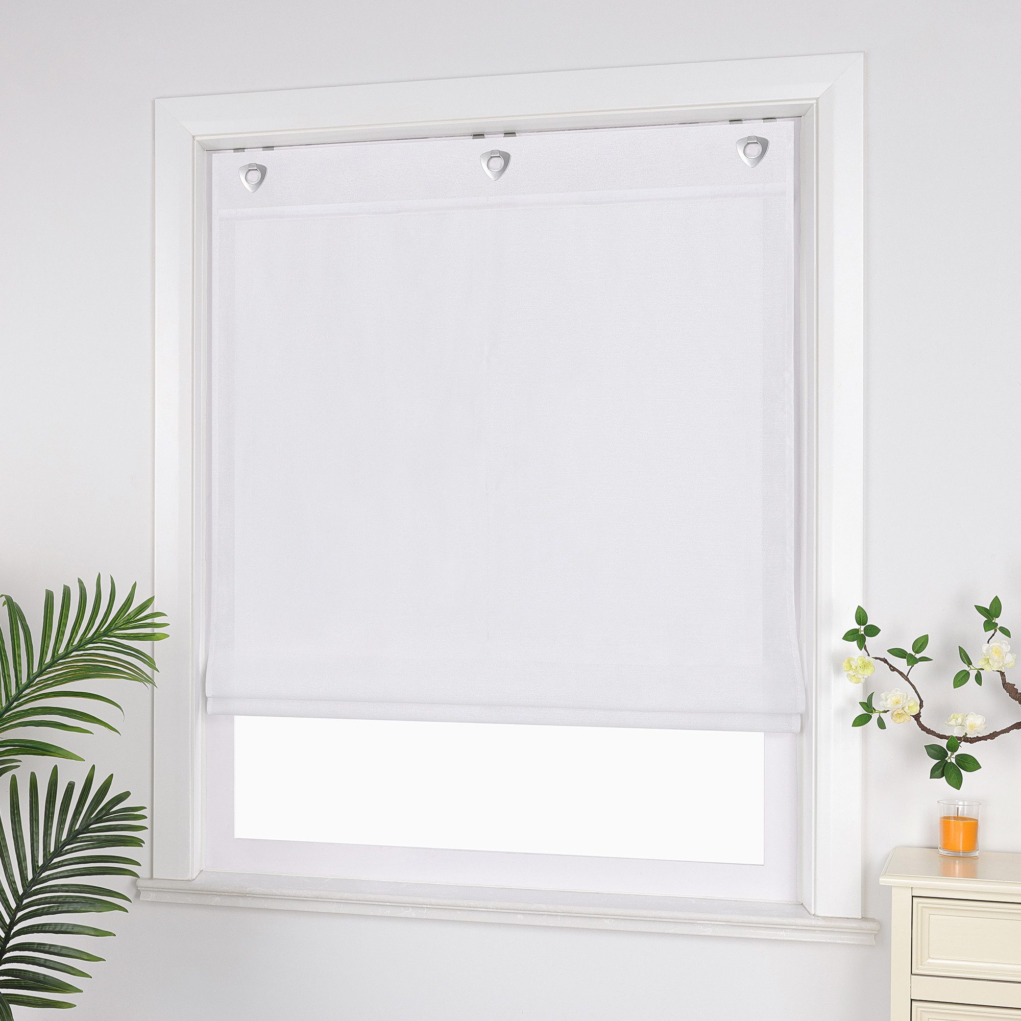 Joyswahl Raffrollo, mit Hakenaufhängung, Uni Strukturiertes Gewebe Gardinen günstig online kaufen