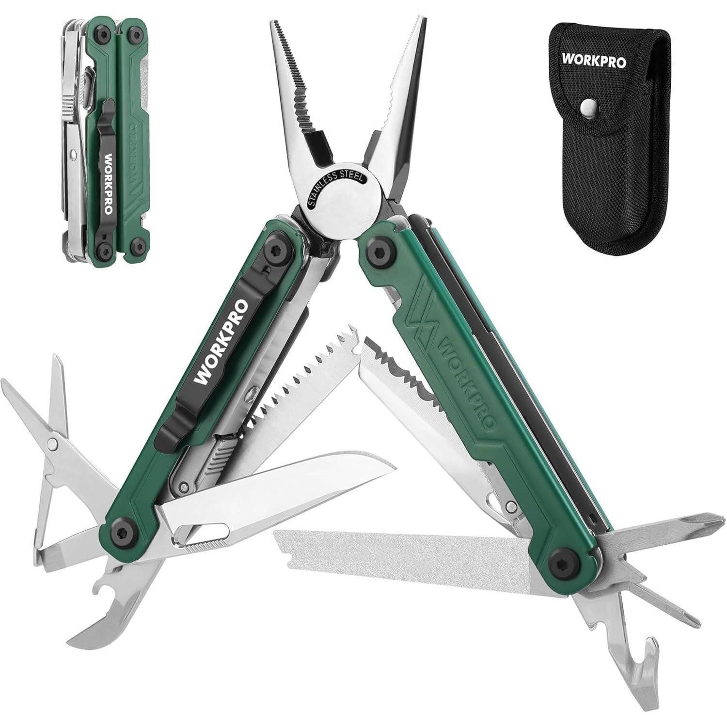 LuxusKollektion Multitool Multifunktionszange 18 in 1 Multitool Werkzeug Edelstahl mit Messer