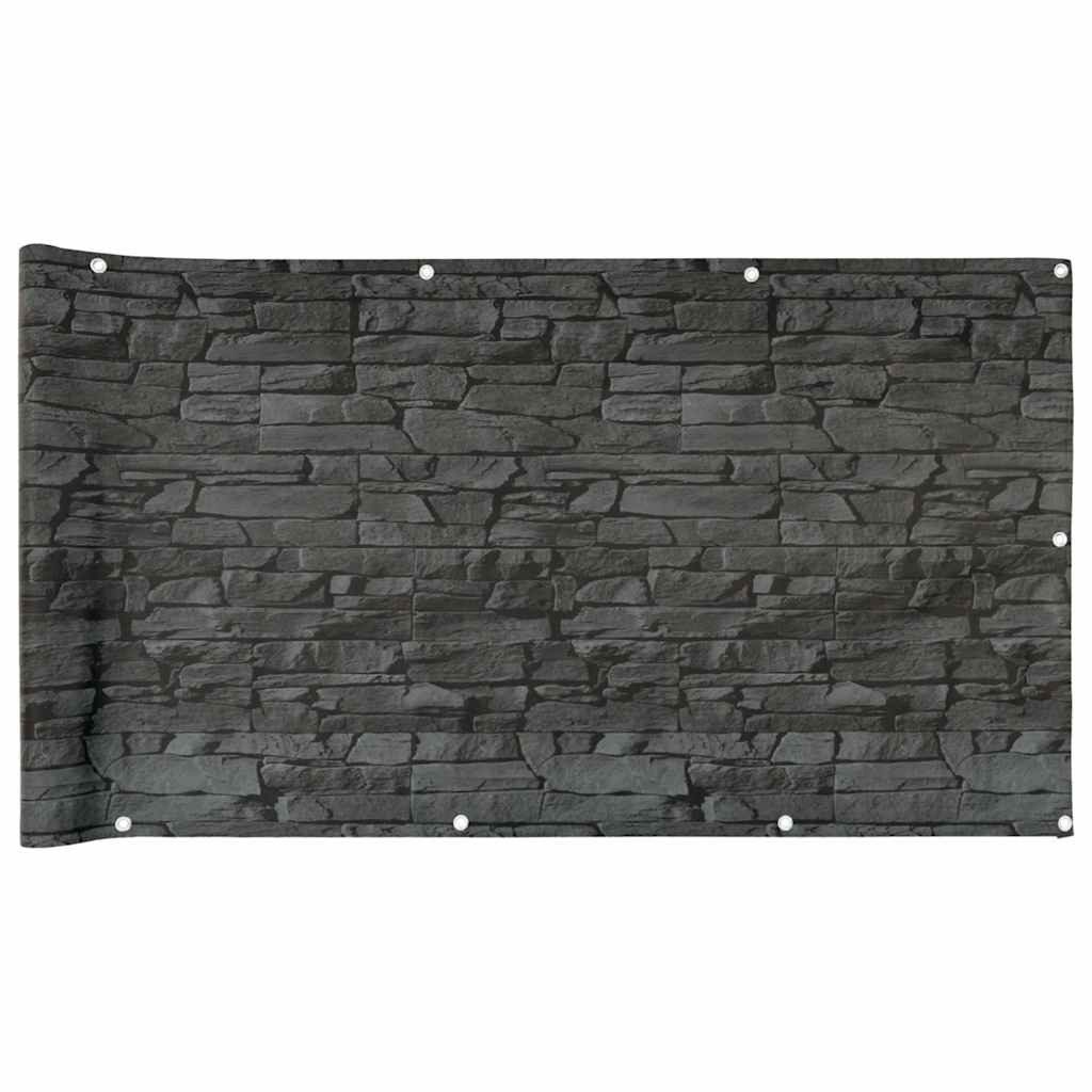 vidaXL Gartenzaun Balkon-Sichtschutz Steinoptik Grau 600x120 günstig online kaufen