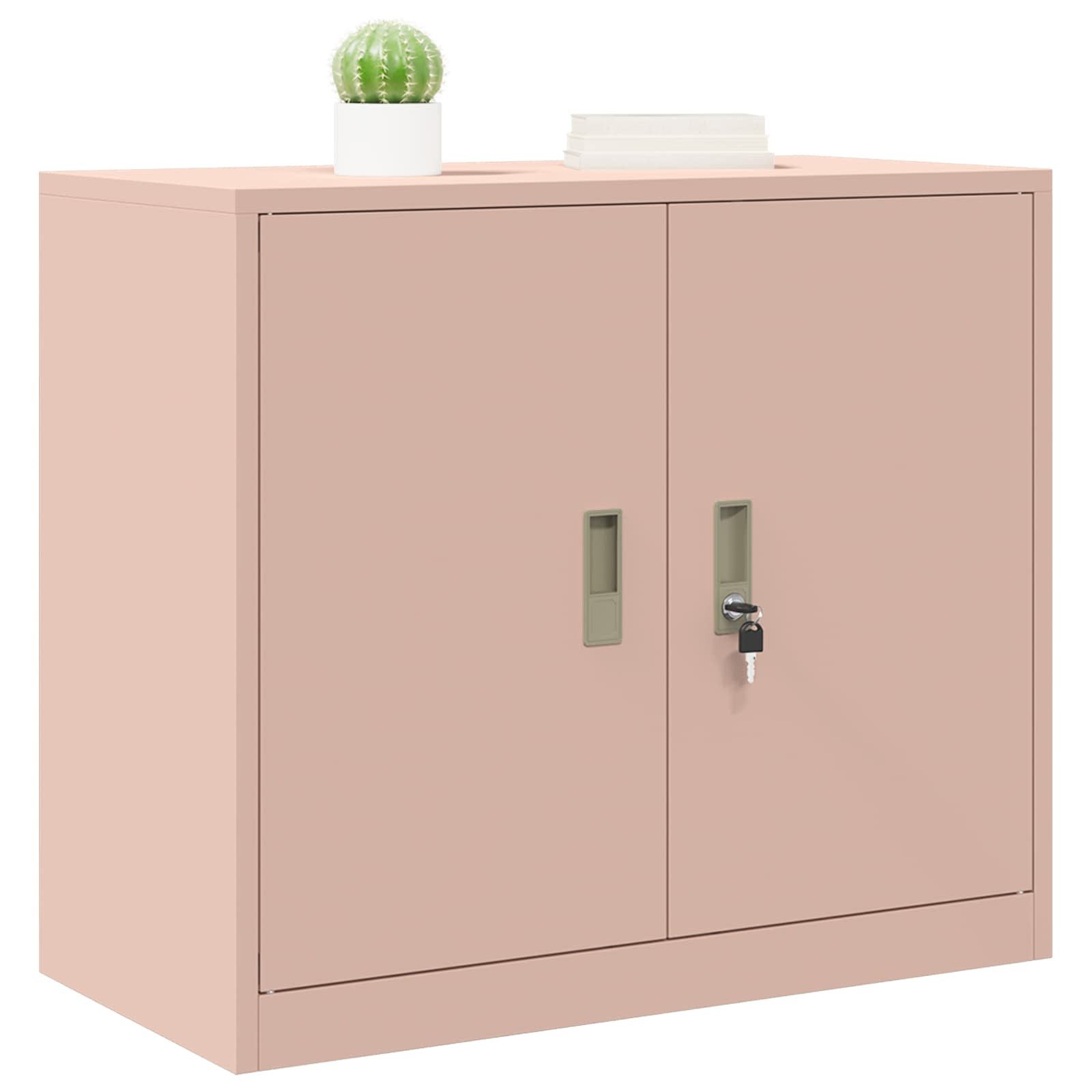 vidaXL Aktenschrank Aufbewahrungsschrank Rosa 80 x 40 x 70 cm Stahl (1-St)