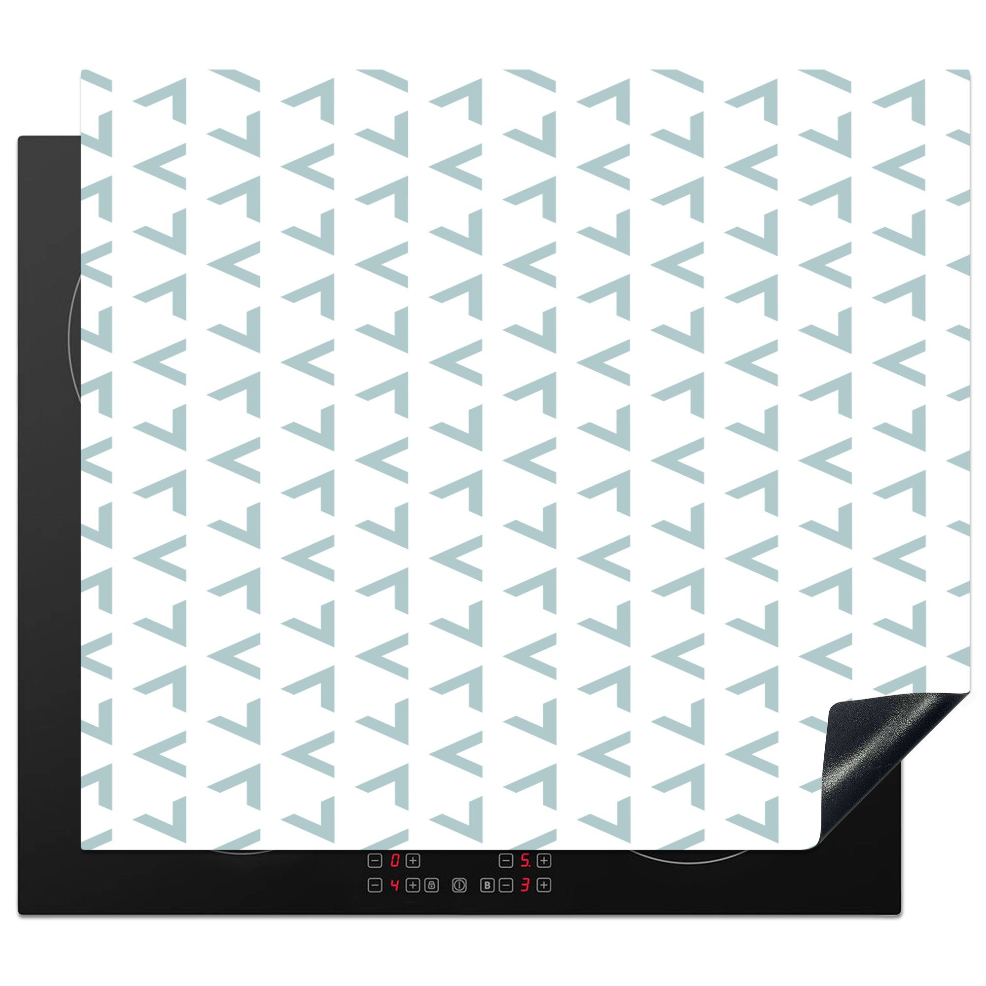 MuchoWow Herdblende-/Abdeckplatte Geometrie - Muster - Abstrakt, Vinyl, (1 tlg), 57x51 cm, Induktionsschutz, Induktionskochfeld, Ceranfeldabdeckung