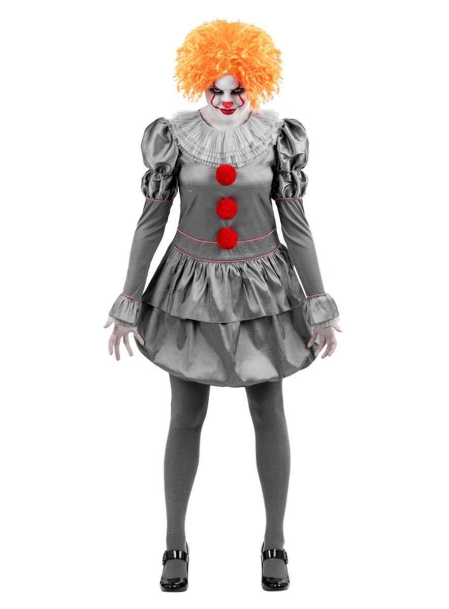 Smiffys Clown-Kostüm Pennywise Chapter 2 Horror Halloween Kostüm Damen, Offizielles Kostüm der Neuauflage des Horrorfilms 'Es' von Stephen Ki