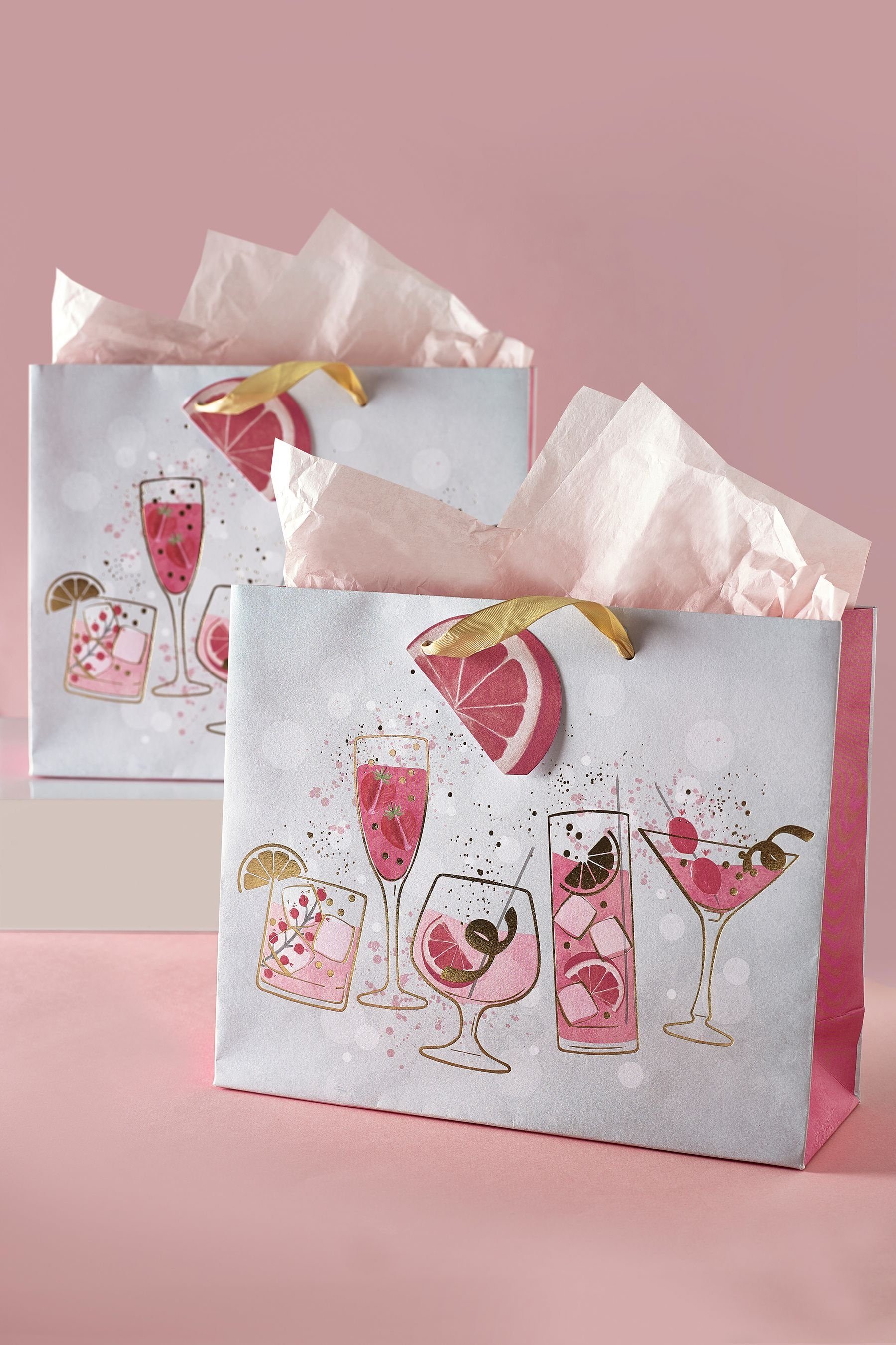 Next Geschenkpapier Set mit 2 mittelgroßen Geschenktaschen, Cocktail, (1St)
