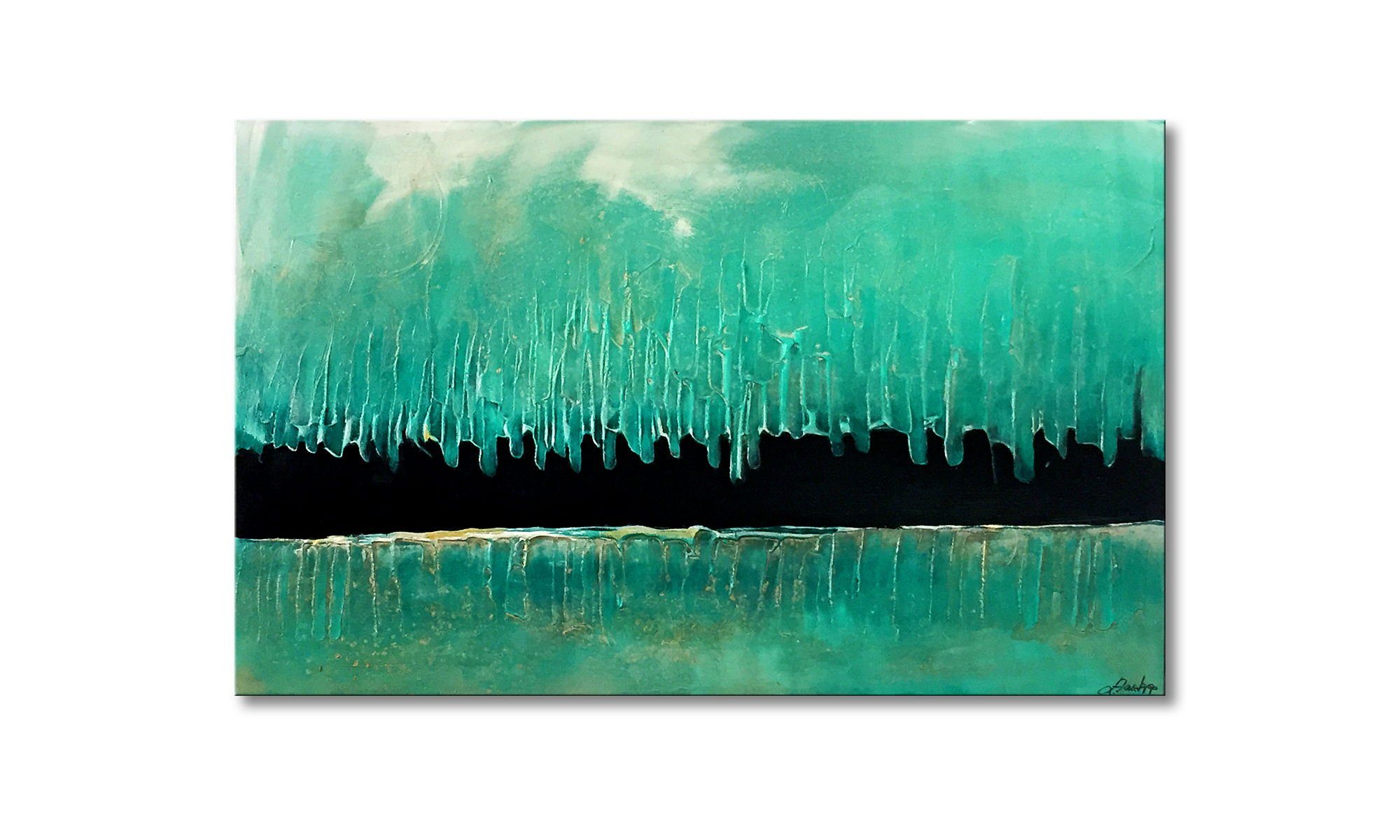 WandbilderXXL Gemälde Urban Black 120 x 75 cm, Abstraktes Gemälde, handgemaltes Unikat