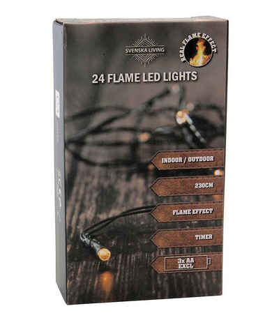Spetebo LED-Lichterkette Flame Lights Lichterkette mit Timer - 24 LED / 230, Flammen Effekt Garten Deko Beleuchtung für Außen - Batterie betrieben